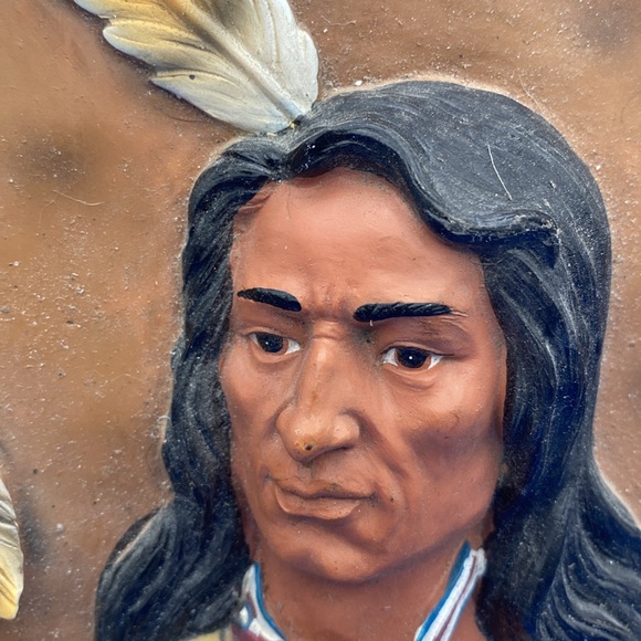 Native American hand painted 3D raised decor on slate Oh Great Spirit grant - Picture 2 of 7
